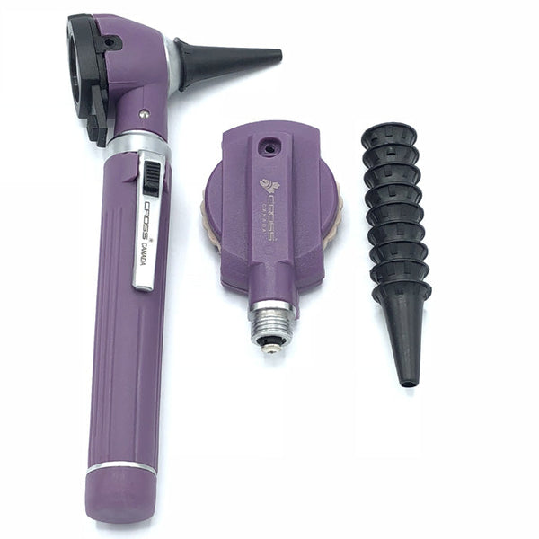 FIBER OPTIC LED POCKET OTOSCOPE & OPHTHALMOSCOPE DIAGNOSTIC SET - PURPLE