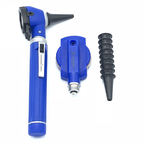 FIBER OPTIC LED POCKET OTOSCOPE & OPHTHALMOSCOPE DIAGNOSTIC SET - ROYAL BLUE