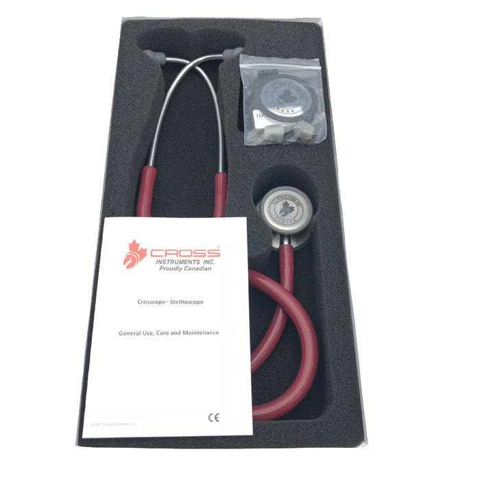 CROSS CANADA CROSSCOPE® 201 CLINICIAN CLASSIC SERIES III STETHOSCOPE - BURGUNDY