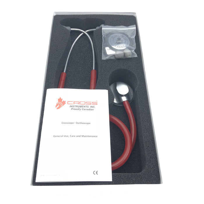 CROSS CANADA CROSSCOPE 202 - CLINICIAN CLASSIC MASTER SERIES II STETHOSCOPE - RUBY RED