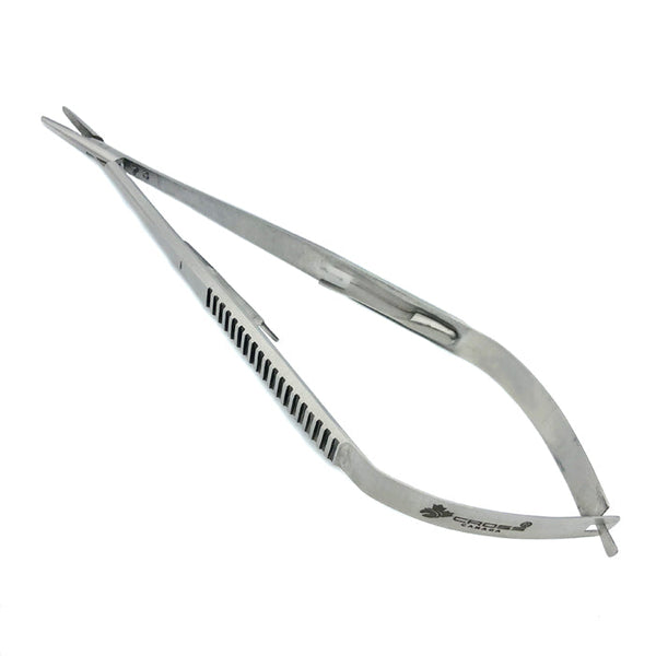 Castroviejo Needle Holder, 5.5" (14cm), Straight with Lock, Serrated