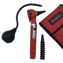FIBER OPTIC LED POCKET OTOSCOPE DIAGNOSTIC SET - RED