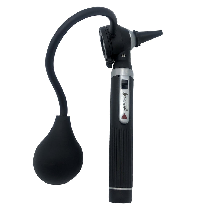 FIBER OPTIC LED POCKET OTOSCOPE DIAGNOSTIC SET - BLACK