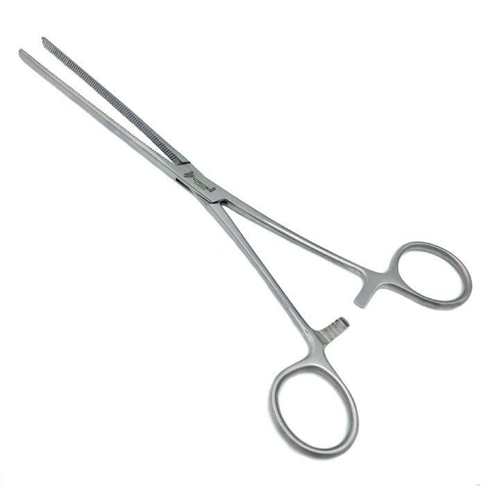 Doyen Intestinal Forceps, 9" (23cm), Straight, Diagonal Serrations