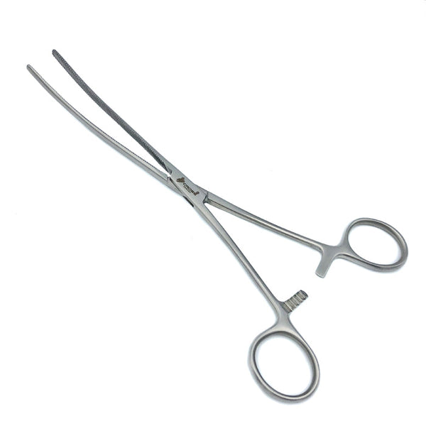 Doyen Intestinal Forceps, 9" (23cm), Curved, Diagonal Serrations