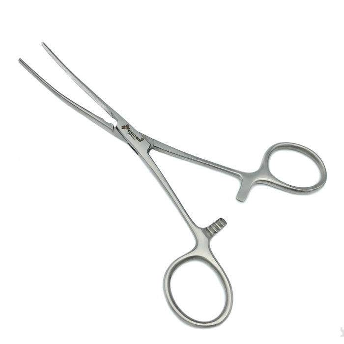 Doyen Intestinal Forceps, 7" (18cm), Curved, Longitudinal Serrations