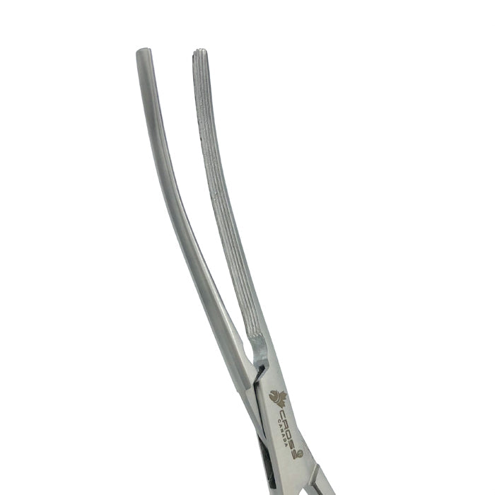 Doyen Intestinal Forceps, 7" (18cm), Curved, Longitudinal Serrations