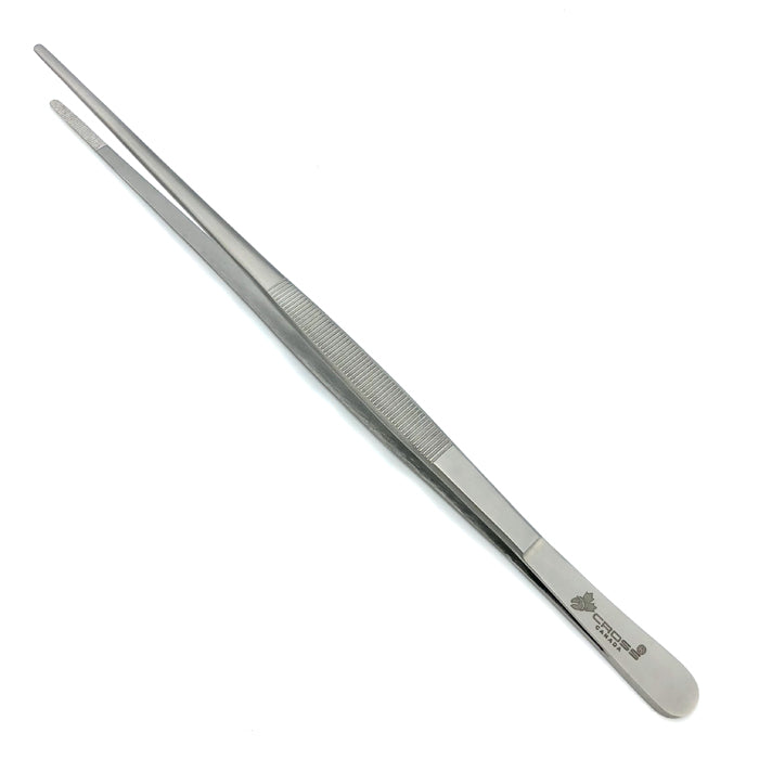 Dressing Forceps, 12” (30cm), Serrated, Straight