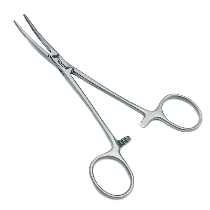 Kelly Hemostatic Forceps, 5.5” (14cm), Curved, Serrated