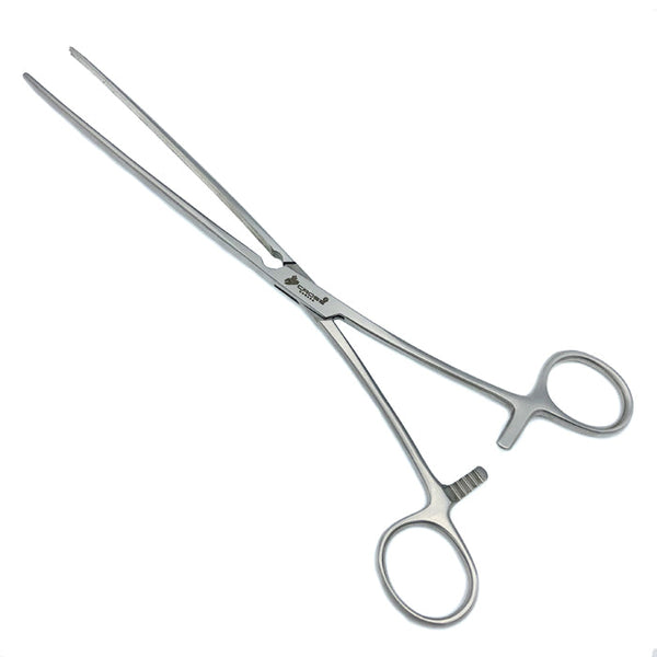 Kocher Intestinal Forceps, 10" (25.5), Straight - Longitudinal Serations