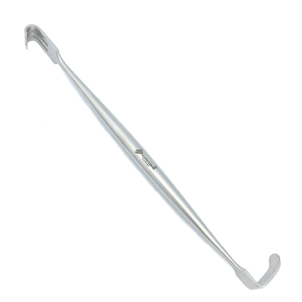 Miller-Senn Retractor, Double-End, Blunt/Solid, 6" (15.5cm), 5mm x 15mm Solid Blade, 7mm x 10mm Blunt Prong End