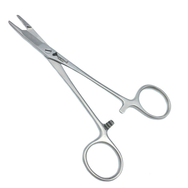 Olsen-Hegar Needle Holder, 5.5" (14cm), Cross-Serrated with Groove