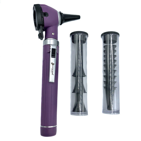 FIBER OPTIC LED POCKET OTOSCOPE DIAGNOSTIC SET - PURPLE