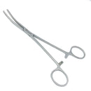 Rochester-Carmalt Forceps, 8" (20.5cm), Curved, Longitudinally Serrated Jaws, Cross Serrated Tips