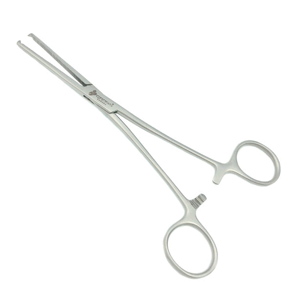 Rochester-Oschner (Kocher) Forceps, 7.75” (20cm), Straight, Serrated, 1x2 Teeth