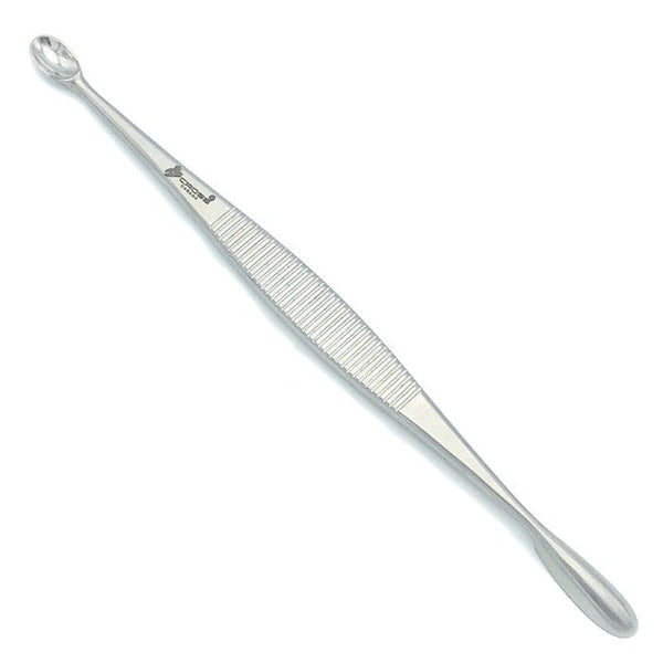 VOLKMAN CURETTE, DOUBLE-ENDED, 6.5" (16.5CM), OVAL CUPS 5MM X 10MM AND 6MM X 20MM