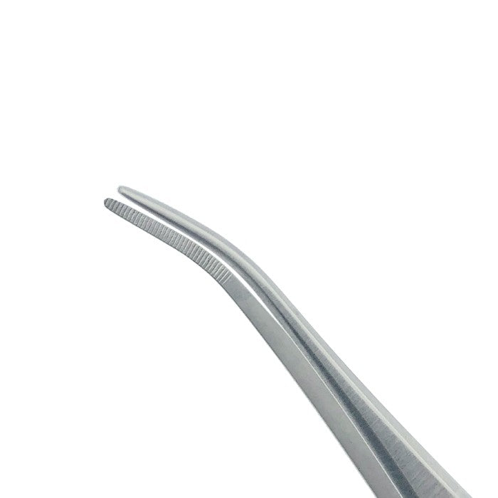 GRAEFE FORCEPS - 4" (10CM) - CURVED (SERRATED)