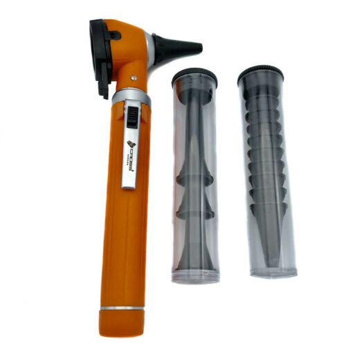 FIBER OPTIC LED POCKET OTOSCOPE DIAGNOSTIC SET - ORANGE